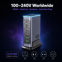Chargeur rapide USB-C PD 3.0 GaN 660W à 8 ports avec ports 6C2A pour ordinateur portable/iPad, adaptateur de bureau électrique