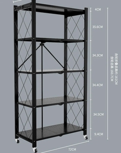 Muestra Gratuita: Estante de Almacenamiento Plegable de 5 Niveles para el Hogar, Estante Metálico Plegable para <span class=keywords><strong>Cocina</strong></span> - Product Image 6