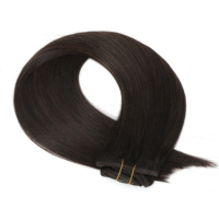 Extensions de cheveux naturels à clips invisibles, qualité salon, double trame, 100 % Remy, sans couture, cheveux bruts
