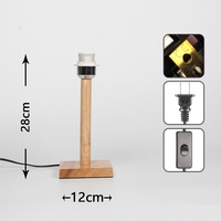 HoneyFly E27 support de lampe en bois caoutchouc bois carré marche-arrêt atmosphère douille Base Vintage rétro nostalgie Base de lampe de Table