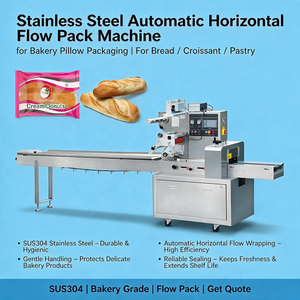 Macchina Automatica Orizzontale per Confezionamento Flow Pack in Acciaio Inox per Pane, Croissant e Prodotti da Forno - Product Image 1