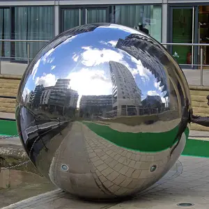 Custom Hotel Plaza Shopping Center Mall Garden Landscape Decoration Large Outdoor Mirror Stainless Steel Ball Sculptures
