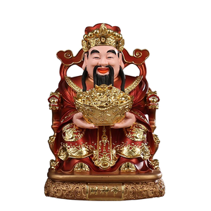 Statue de Bouddha en résine LiShangTianXia en gros, figurine artistique peinte à la main, Yuanbao rouge, Dieu de la Richesse, Amour, Bouddhisme, Invitation à la prospérité - Product Image 1