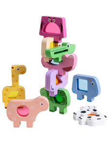 Montessori Wooden Animal Stacking Balance Blocks for 2-7 Year Olds - Product Image 1