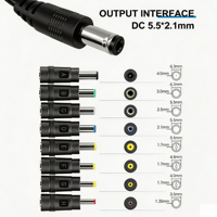Kabel Daya Tipe C ke DC 65W 100W dengan Layar LED Digital, 8 Ujung Colokan DC, Kabel Pengisian Cepat PD untuk Laptop, Router, Speaker, Power Bank