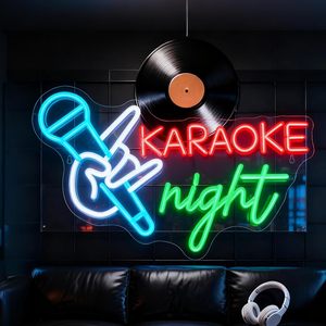Karaoke Night Letreros Neon LED indoor hanging ambient light shop <b>sign</b> wall decoration light entrance indicator light 5V 12V - Product Image 1