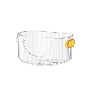 Soporte de papel higiénico ovalado transparente para montaje en pared, sin necesidad de taladro, caja de almacenamiento de papel multiusos para baño y cocina - Product Image 1