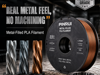 Filament d'imprimante 3D PINRUI PLA métallique 1,75 mm, acier tungstène, moulage cuivre, 220°C pour prototypes, compatible Bambu Lab