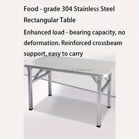 Table pliante rectangulaire en acier inoxydable, design moderne, étanche, portable, pour le travail, le camping et les activités de plein air nocturnes