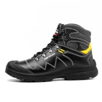 Bottes de Travail de Sécurité JIANKUN Mode pour Hommes, Chaudes pour l'Hiver, Embout en Acier, Anti-Perforation, Tige en Toile avec Doublure en Cuir Véritable