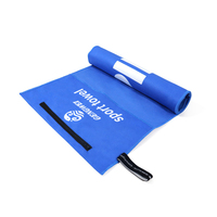 Serviette de sport en microfibre avec logo personnalisé et poche zippée dissimulée - Serviette absorbante à séchage rapide pour la course à pied, le yoga et la remise en forme