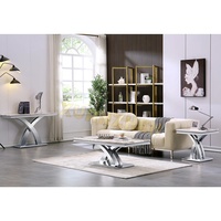 Table basse intelligente pour salon, table d'appoint en métal, table à thé nordique de luxe moderne en marbre, en vente