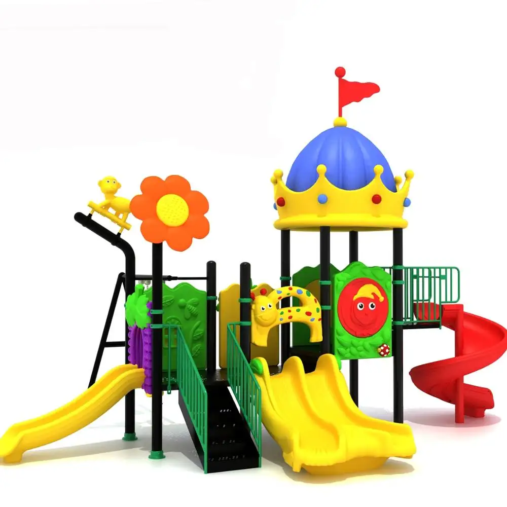 नई डिजाइन बच्चों को घर के बाहर खेल का मैदान आइटम बच्चों के लिए मनोरंजन पार्क उपकरण प्लास्टिक स्लाइड