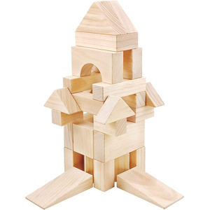 Juego de bloques de construcción de madera de 50-100 piezas para niños de 2 a 6 años, juguete educativo, bloques de construcción de madera natural - Product Image 2