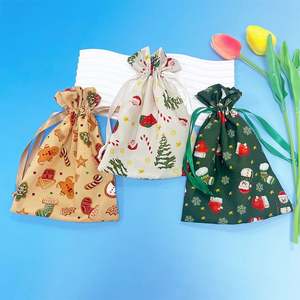The New Listing Festive Gift Pouches Cotton Bags <b>Drawstring</b> Bag for Gift Storage - Product Image 1