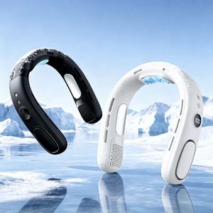Ventilateur portable sans fil rechargeable pour le cou, mains libres, 4000 mAh, affichage LED, refroidissement par technologie Tec, silencieux, sans pales, pour les voyages en plein air, la maison et le bureau - Product Image 1