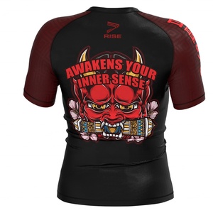 Camiseta de Compresión con Diseño de Ilustrador Japonés, Patrón Prajna, Elástica en 4 Direcciones, Costuras Reforzadas, Absorbe el Sudor, para BJJ - Product Image 4