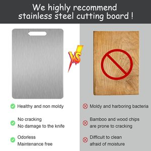 Tabla de cortar de Metal de alta calidad 2024, tabla de cortar de acero inoxidable 304, tabla de cortar de titanio para Cocina - Product Image 4