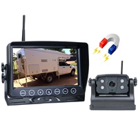 IPoster nouveau modèle 7in sans fil quad split ahd moniteur enregistrement en boucle batterie magnétique voiture 1080P kit de moniteur de caméra de recul