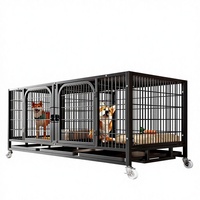 Cage pour chiens en fer, cage d'élevage pour chiens de petite/moyenne/grande taille, cage pour chats et pigeons avec plateau sanitaire à trois niveaux
