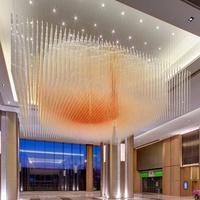 Lustre Led en verre, design moderne, luminaire décoratif d'intérieur, luminaire décoratif de plafond, idéal pour le hall d'un hôtel