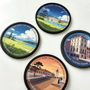 Sous-verre rond en caoutchouc souple PVC silicone personnalisé avec logo, prix d'usine, vente en gros pour boissons - Product Image 1