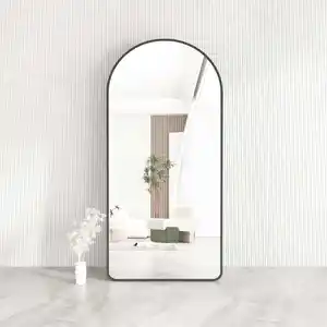 Wholesale Vintage Gold Black Framed Floor Arch Mirror Full Length Large Long Standing Dressing Mirror For Wall For Home Decor