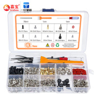 Kit de vis en acier pour ordinateur avec assortiment de goujons à tête cylindrique 228-362 pièces, boîte de quincaillerie incluant un tournevis pour réparation DIY