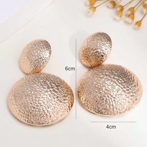 Jingciren Boutique European and American cross-border jewelry design <b>earrings</b> smooth geometric round high-end light luxury - Product Image 3