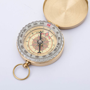 La Bàn Bỏ Túi Đồng Hồ Màu Vàng Tinh Tế Cắm Trại Ngoài Trời Cung Cấp La Bàn Với Dạ Quang - Product Image 2