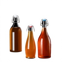 Bouteille en verre transparente à fermeture hermétique pour enzymes, pot à vin hermétique, couvercle pour jus et boissons, récipient vide pour vin de fruits fait maison
