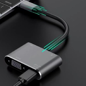 <b>Type</b> <b>C</b> To Vga HdmI Converter 4Kx2K Aluminum Alloy <b>Adapter</b> For Laptop - Product Image 2