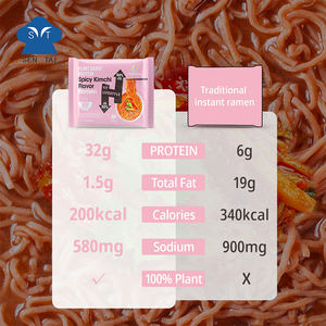 Nouilles instantanées à base de plantes Ramen aux protéines de kimchi épicées coréennes Nouilles à soupe végétaliennes à haute teneur en protéines - Product Image 4