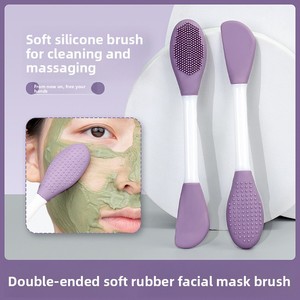 <span class=keywords><strong>Pennello</strong></span> per Maschera Detergente Manuale a Doppia <span class=keywords><strong>Punta</strong></span> in <span class=keywords><strong>Silicone</strong></span> e TPR con Applicatore Bivalente per Miscelare e Applicare Fango - Product Image 2