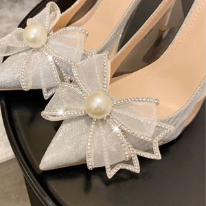 Chaussures de soirée élégantes pour femmes 6CM/8CM/10CM, escarpins sexy à talons hauts personnalisés avec strass et bout pointu - Product Image 3