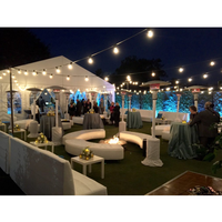 Ensemble de canapé de jardin extérieur minimaliste canapé-lit modulaire sectionnel moderne élégant canapé en cuir blanc ensemble de meubles