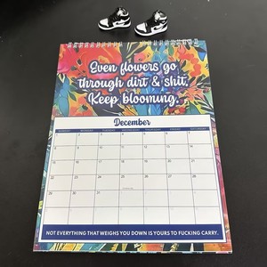 2024 vui sức khỏe Tâm thần Lịch Treo Tường 12 tháng lịch hàng tháng viết khối đôi dây ràng buộc Lịch Bàn - Product Image 2