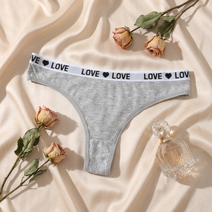 Tangas de Algodón Gris para Mujer al por Mayor, Ropa Interior de Moda, Tanga Sexy de Cintura Baja, Bragas Deportivas Transpirables para Mujer - Product Image 2