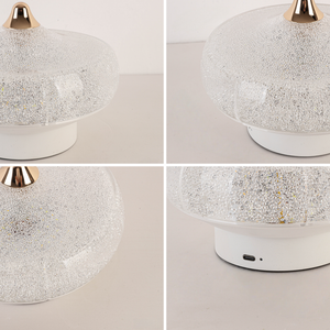 Lampe de table rechargeable de luxe en cristal, design nordique original, lampe de bureau portable sans fil, lampe de chevet décorative à intensité variable - Product Image 5
