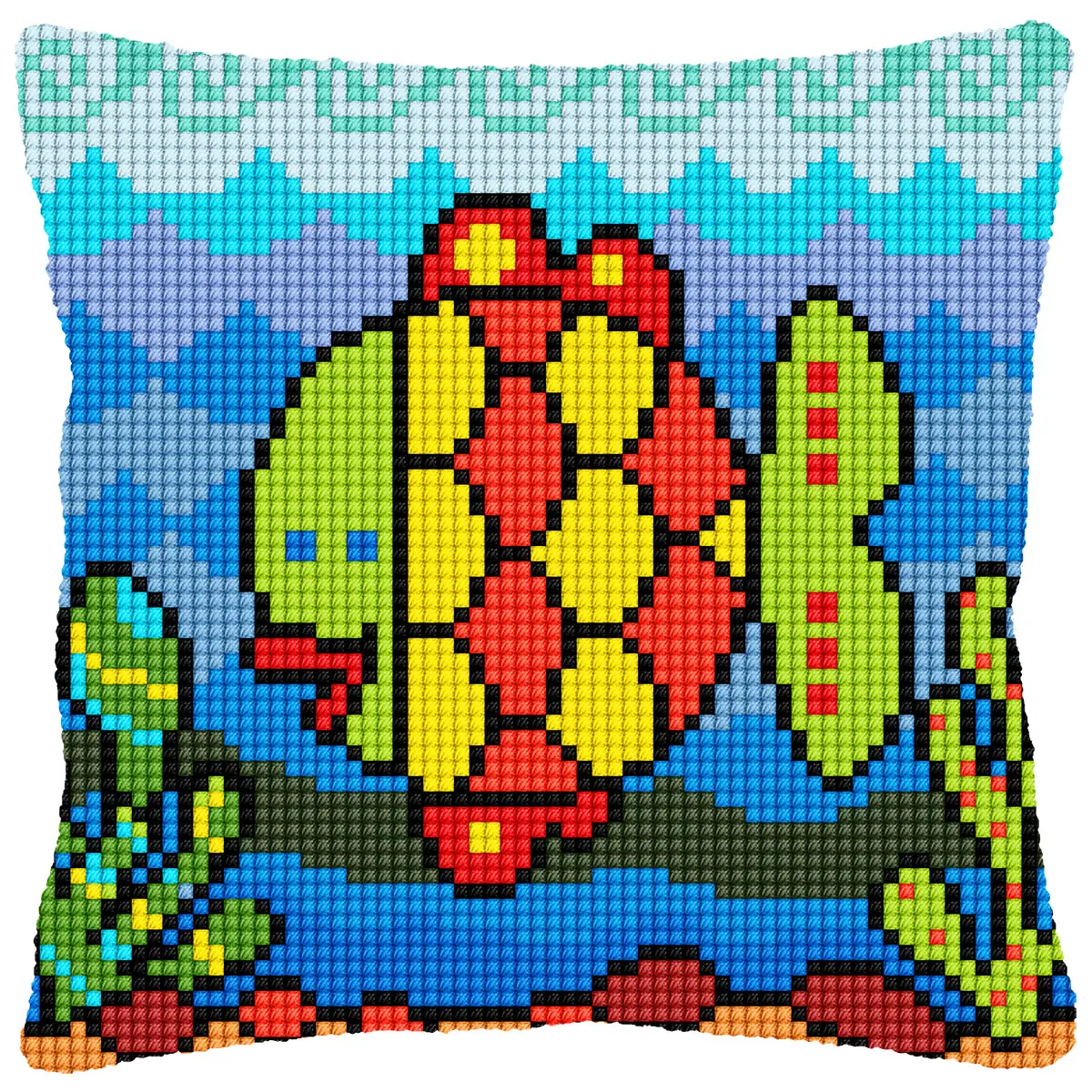 High Quality Custom Colorful Fish Handmade Pillow Cushion Cover Arts & Crafts Cross Stitch Embroidery