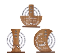 Calendrier de bureau rotatif manuel en bois naturel de conception créative de haute qualité de vente chaude pour la décoration de bureau à domicile
