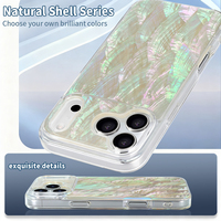 Coque de téléphone antichoc brillante opalescente en PC époxy et TPU, motif coquillage scintillant, de luxe, pour 17 Pro 17 Pro Max Air