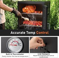 Barbecue vertical d'extérieur 40 pouces avec fumoir, grilles à charbon et bac à eau amovible
