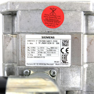 Siemens 1FK7040-5AK71-1EG0 1FK7 Compact Sync 1.6Nm Stall/1.1Nm 6000rpm 0.69kW EnDat2048 DRIVE-CLiQ IP64 Sin Freno - Product Image 2