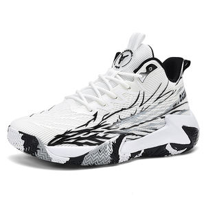 Chaussures de basketball montantes <span class=keywords><strong>pour</strong></span> hommes grandes tailles, baskets athlétiques respirantes et amortissantes <span class=keywords><strong>pour</strong></span> l'entraînement et les sports de plein air, <span class=keywords><strong>pour</strong></span> pieds larges - Product Image 1
