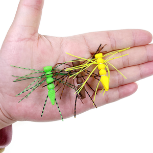 Vente en gros # 4 leurres de pêche flottants en mousse en forme de <span class=keywords><strong>sauterelle</strong></span> à pattes en caoutchouc pour truites, truites à queue d'acier, achigan, saumon - Product Image 6