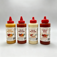 Bouteille d'emballage en plastique souple pour sauces, mayonnaise, vinaigrette, chili, ketchup, barbecue, condiments, 150 ml, 350 ml, 750 ml, remplissage à chaud
