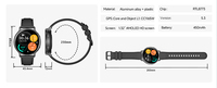 Bracelet intelligent tendance HT43 avec écran tactile couleur AMOLED de 1,32 pouce, batterie de 450 mAh, étanche 3 ATM, montre intelligente GPS