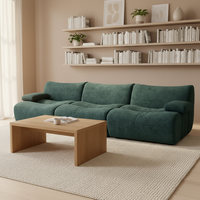 Juego de sofá Seccional de tela de bambú minimalista italiano, diseño creativo comprimido al vacío para apartamentos pequeños y grandes, relleno de esponja