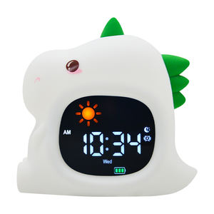 Lámpara de reloj de compañero de sueño perfecto, reloj de entrenamiento de sueño de silicona recargable, reloj despertador para niños con luz nocturna - Product Image 3